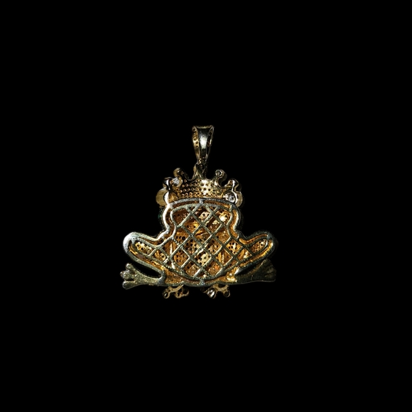 DESIGNER PENDENT (FROG W/CROWN) 14K GOLD FINISH - Picture 4 of 4